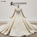 Jancember HTL1393 apliques vestidos de novia sencillos de último diseño